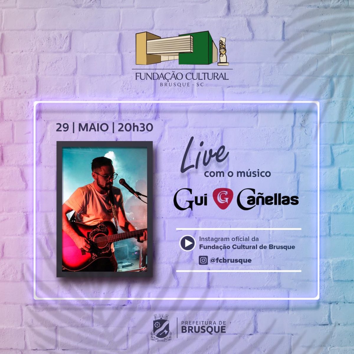 Fundação Cultural transmite live no Instagram nesta sexta-feira (29)