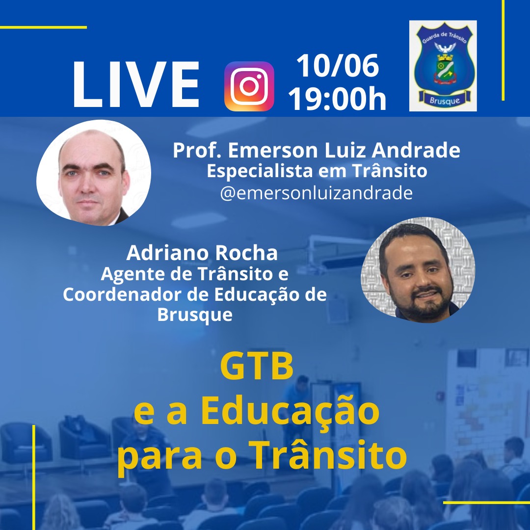 Educação no Trânsito é tema de live da GTB