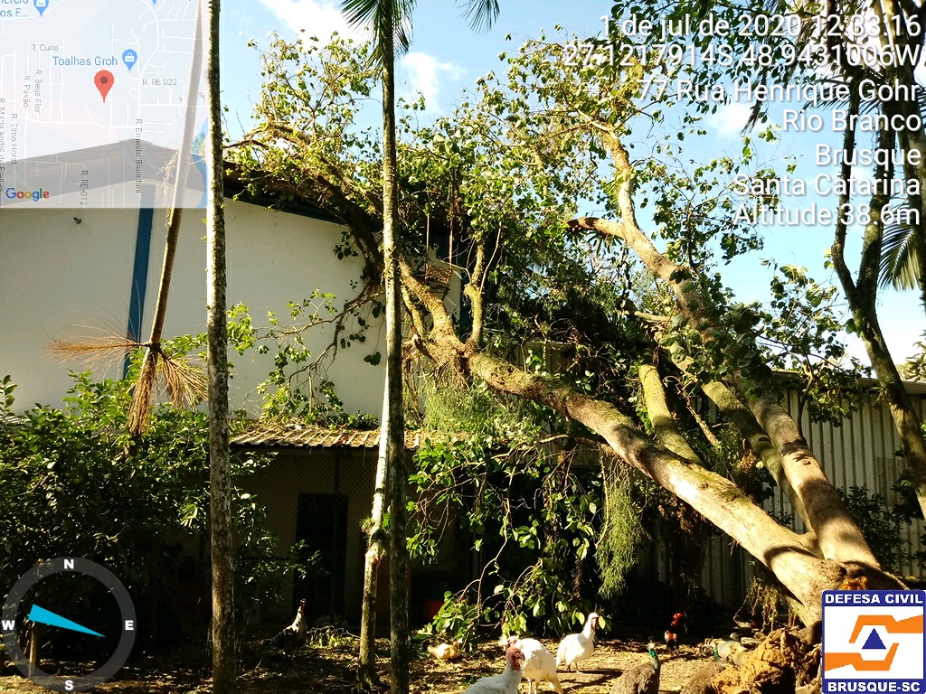 Ciclone Bomba: Defesa Civil de Brusque realiza chamamento público para cadastro de residências atingidas