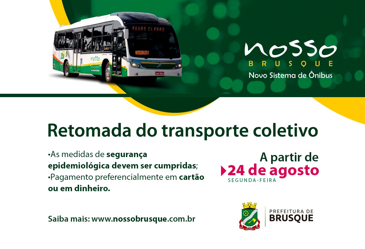 Transporte coletivo será retomado em Brusque nesta segunda-feira (24)