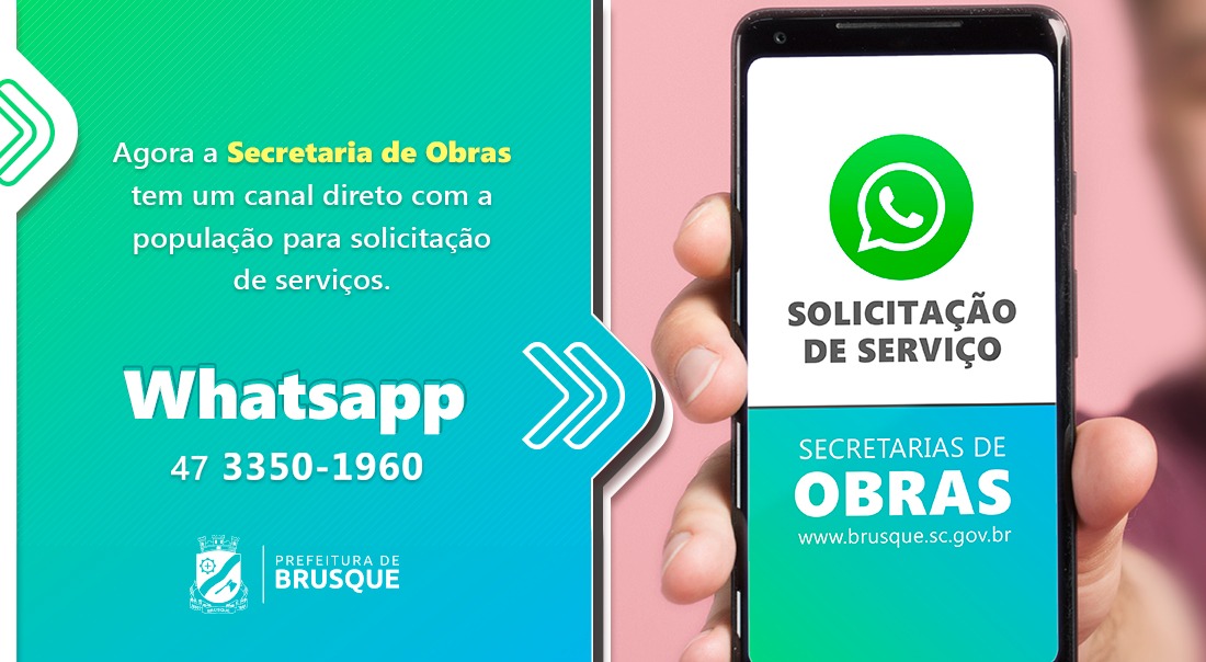 Solicitações para Secretaria de Obras podem ser feitas via Whatsapp