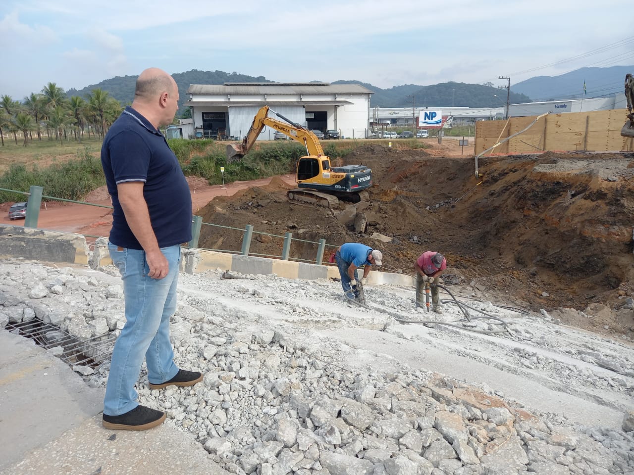 Seguem os trabalhos para reconstrução da Ponte João Libério Benvenutti