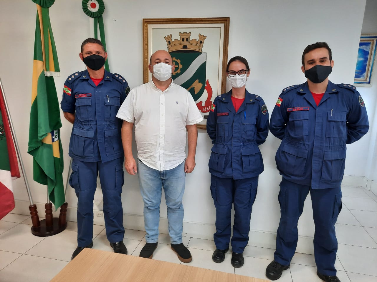 Prefeito de Brusque reúne-se com comando do Corpo de Bombeiros