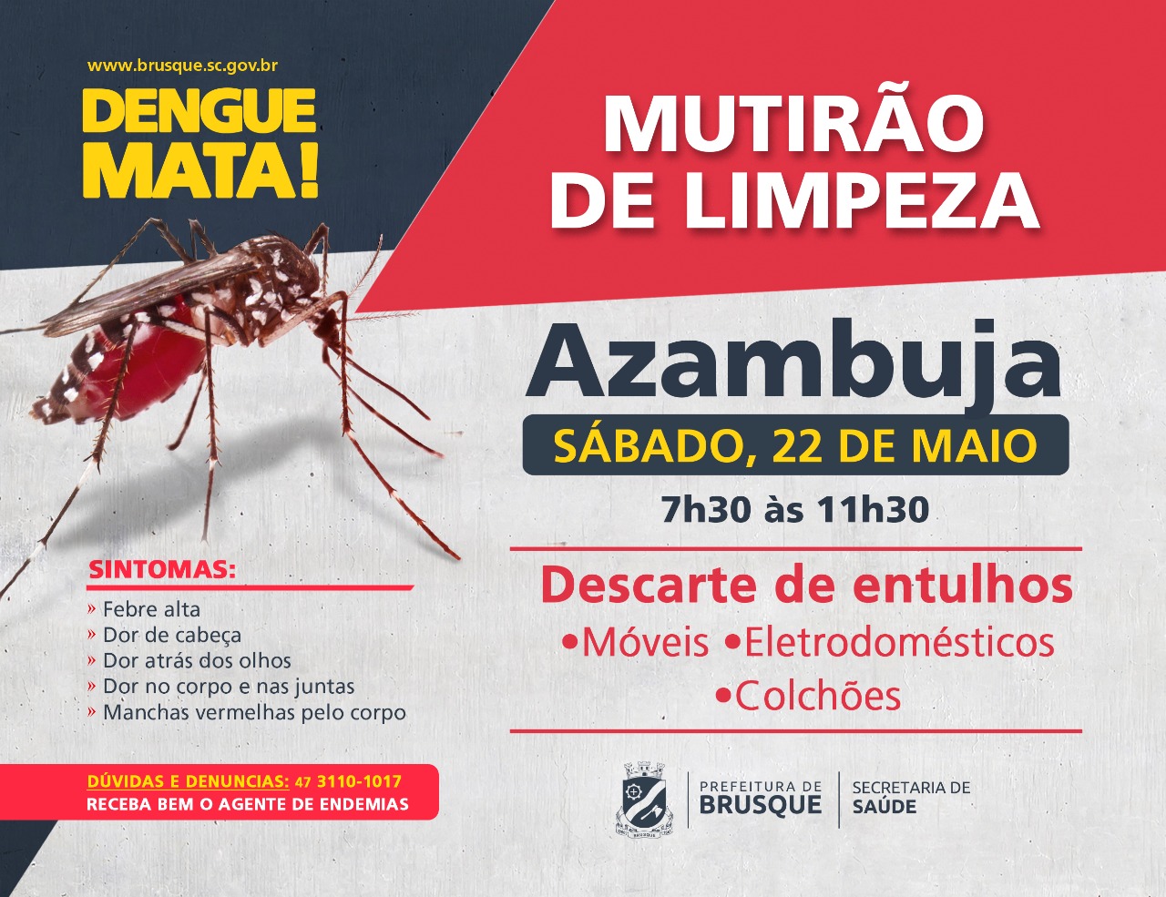 Combate à Dengue: Azambuja recebe mutirão de limpeza neste sábado