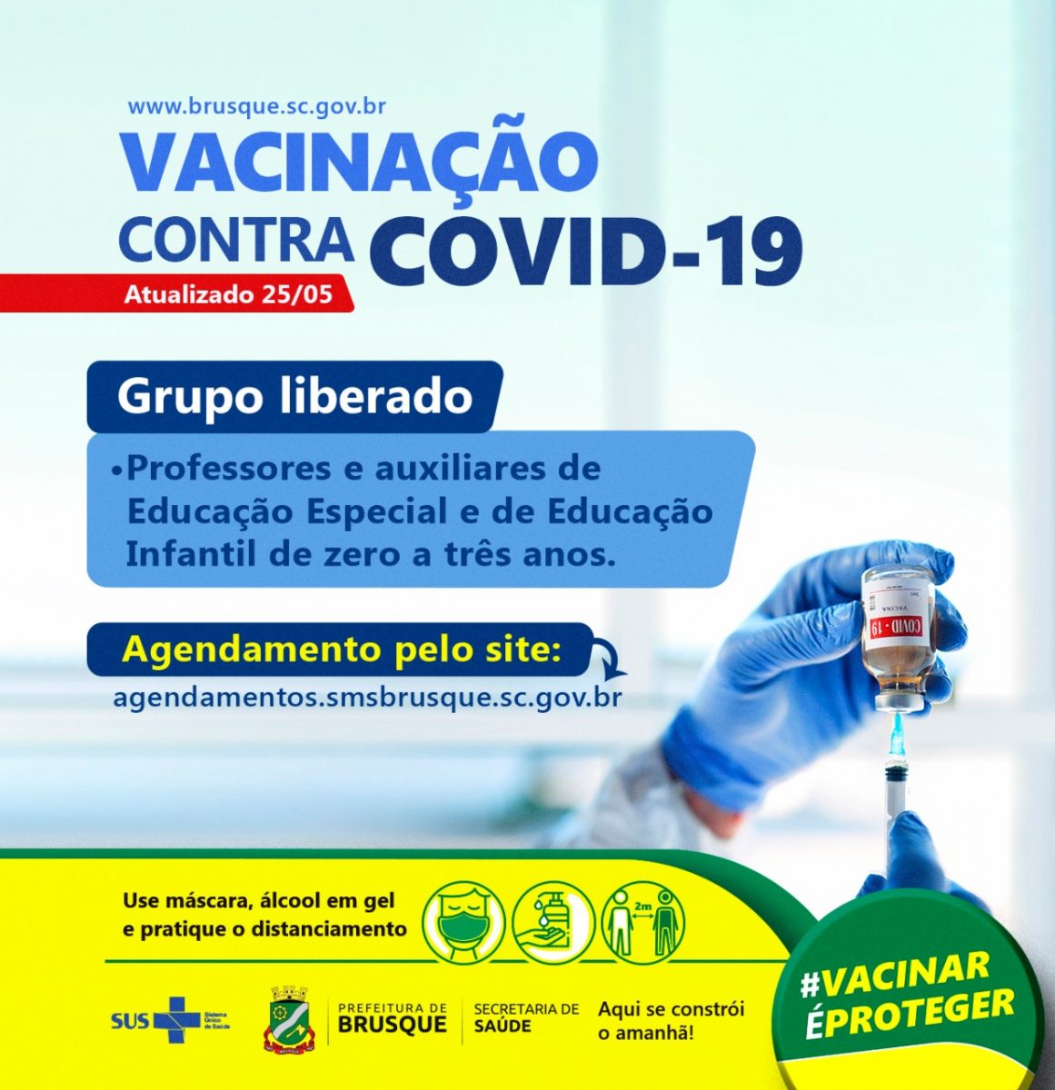 Covid-19: Aberto agendamento para vacinação de profissionais de educação
