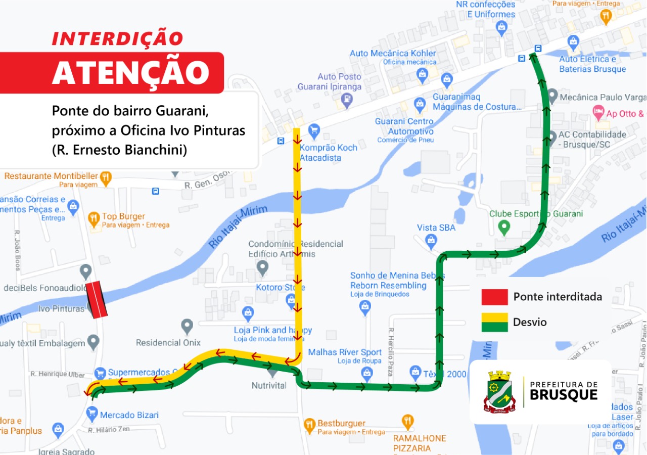 Estrutura da ponte na rua Ernesto Bianchini cede no bairro Guarani