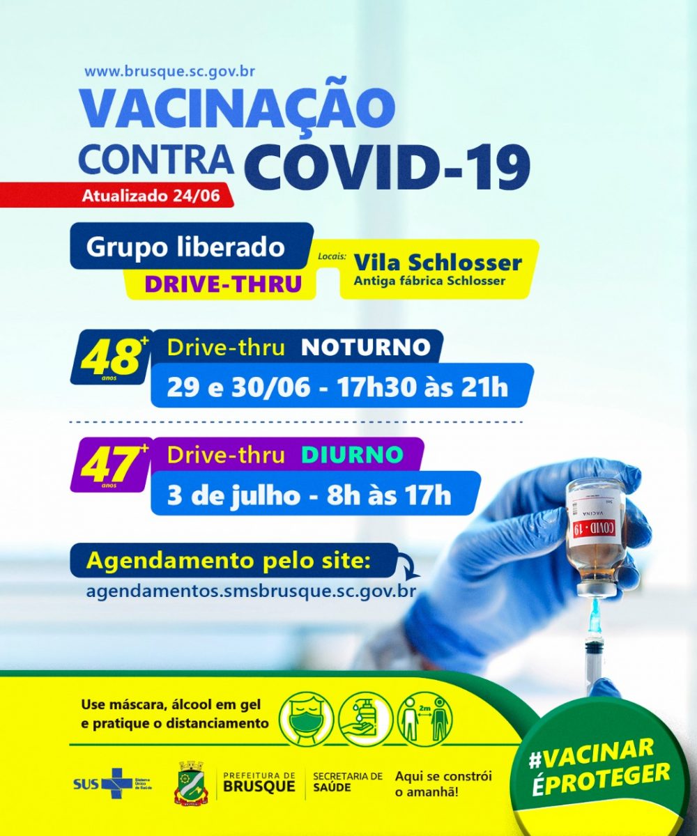Covid-19: Brusque abre novos agendamentos para vacinação