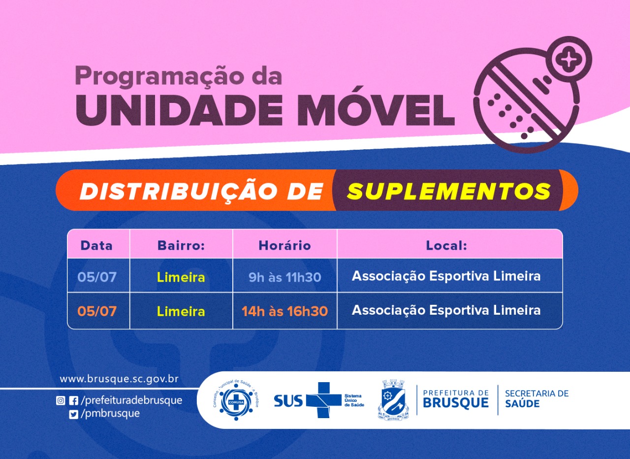 Covid-19: Segunda-feira (5) haverá distribuição de suplementos na Limeira