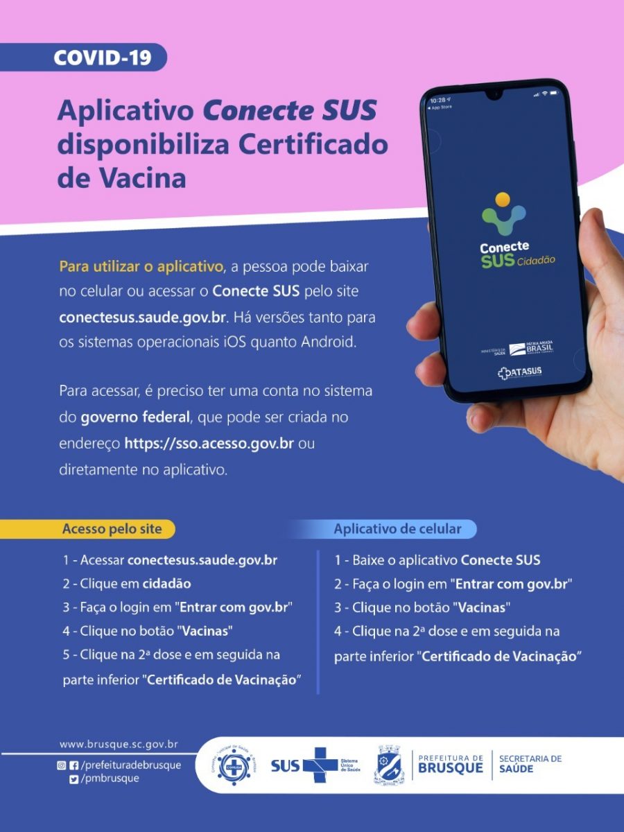 Covid-19: Aplicativo do SUS disponibiliza Certificado de Vacina