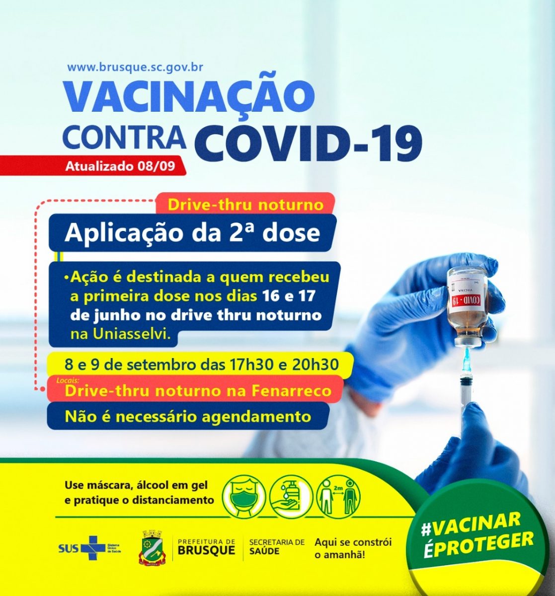 Covid-19: Hoje e amanhã tem drive thru noturno de dose 2 na Fenarreco