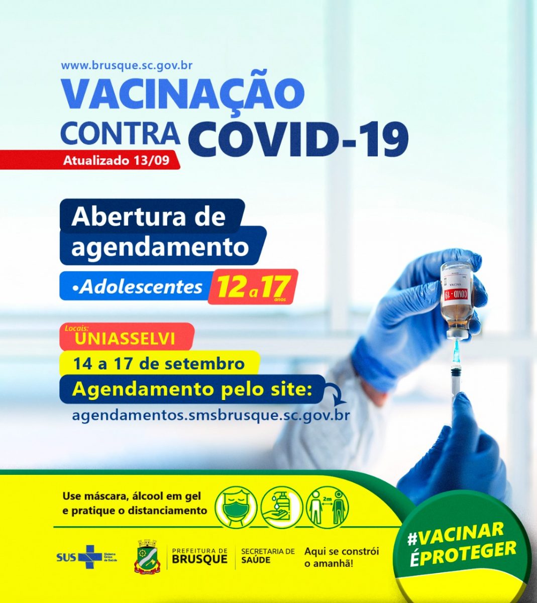 Covid-19: aberta agenda para vacina de adolescentes de 12 a 17 anos sem comorbidades