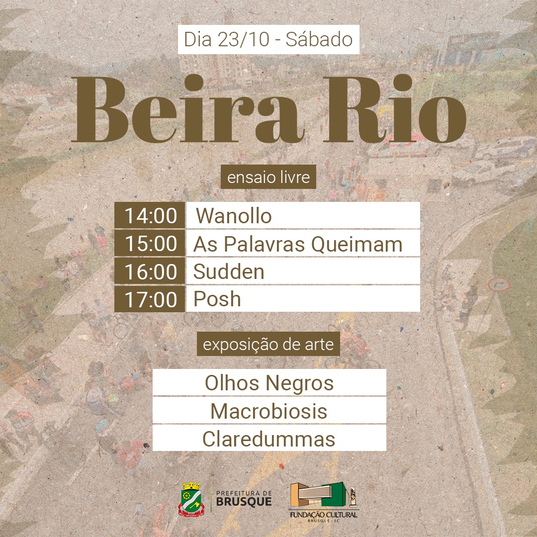 Fundação Cultural de Brusque traz para a Beira-Rio o Ensaio Livre