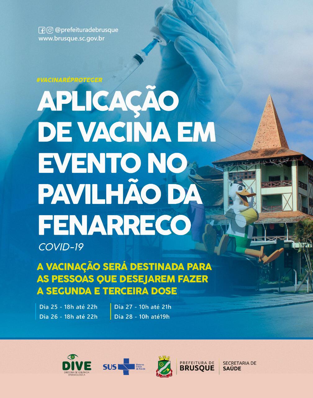 Covid-19: Secretaria de Saúde disponibilizará aplicação de vacina em evento no Pavilhão da Fenarreco