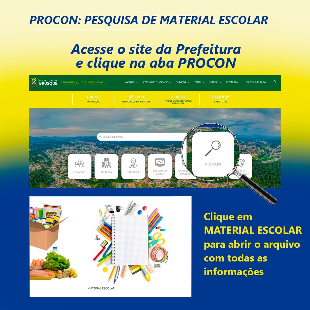 Procon de Brusque disponibiliza lista de preços de material escolar