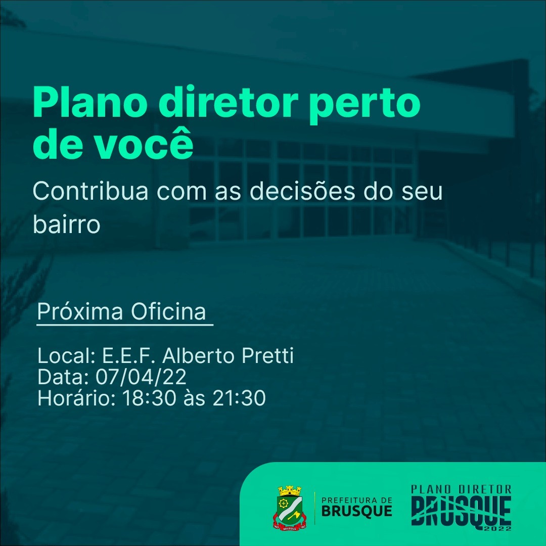 2ª Oficina Participativa de Revisão do Plano Diretor acontece nesta quinta-feira