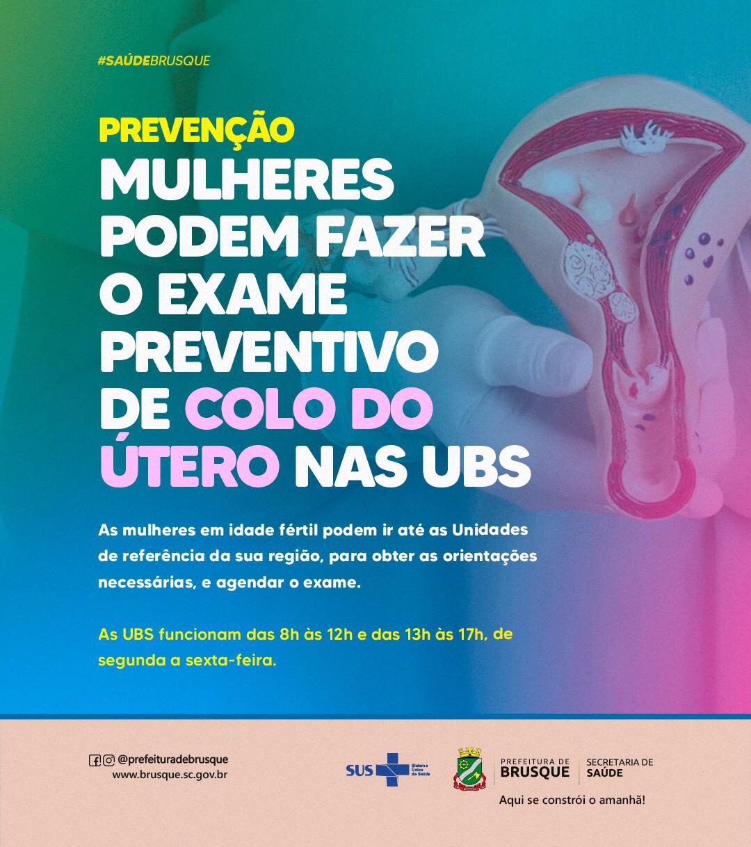 Mulheres podem fazer o exame preventivo de colo do útero nas Unidades Básicas de Saúde