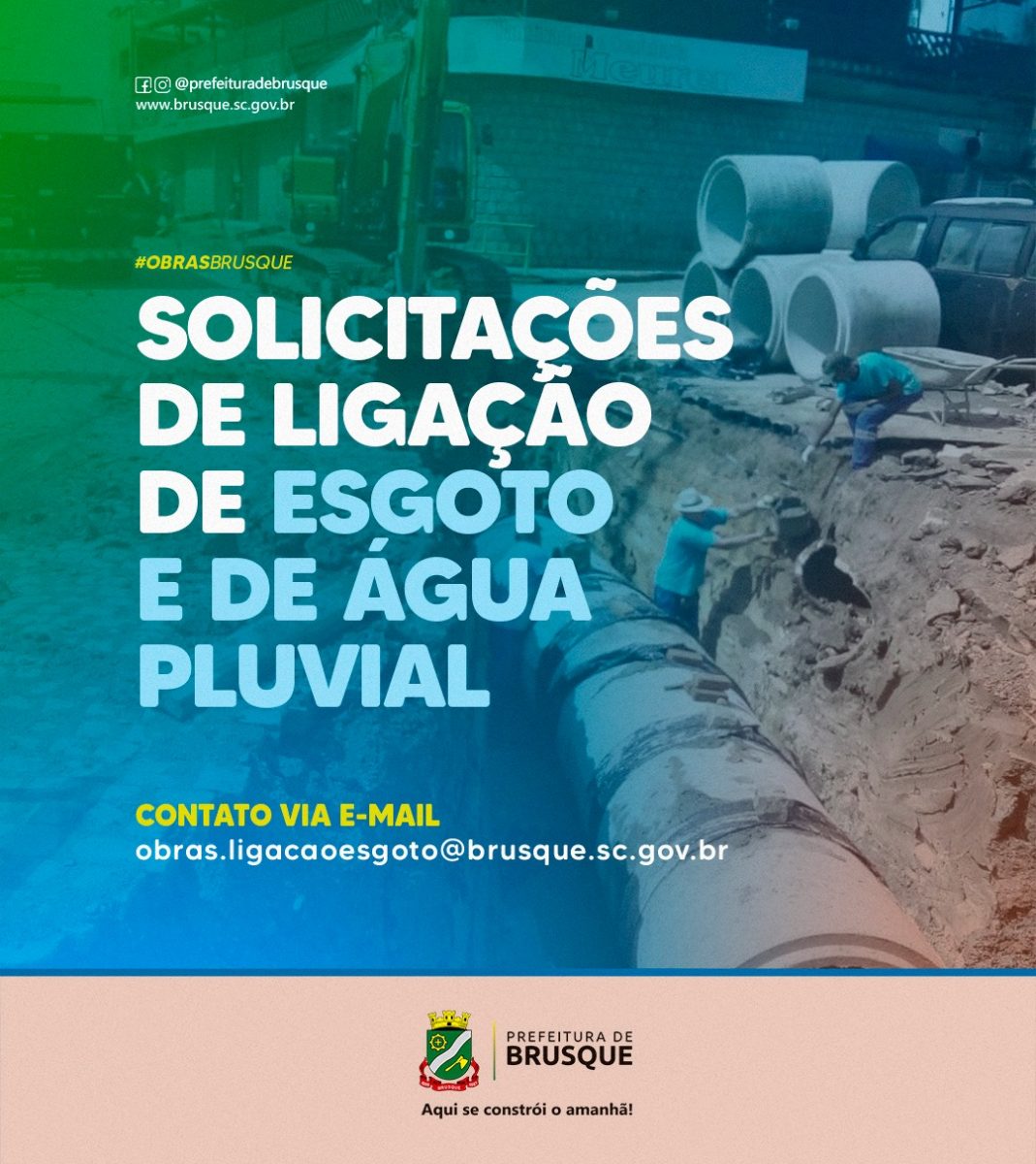 Solicitações de ligações de esgoto e água pluvial agora devem ser feitas por e-mail