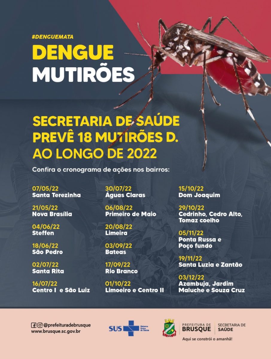 Dengue: Secretaria de Saúde prevê 18 Mutirões D. ao longo de 2022