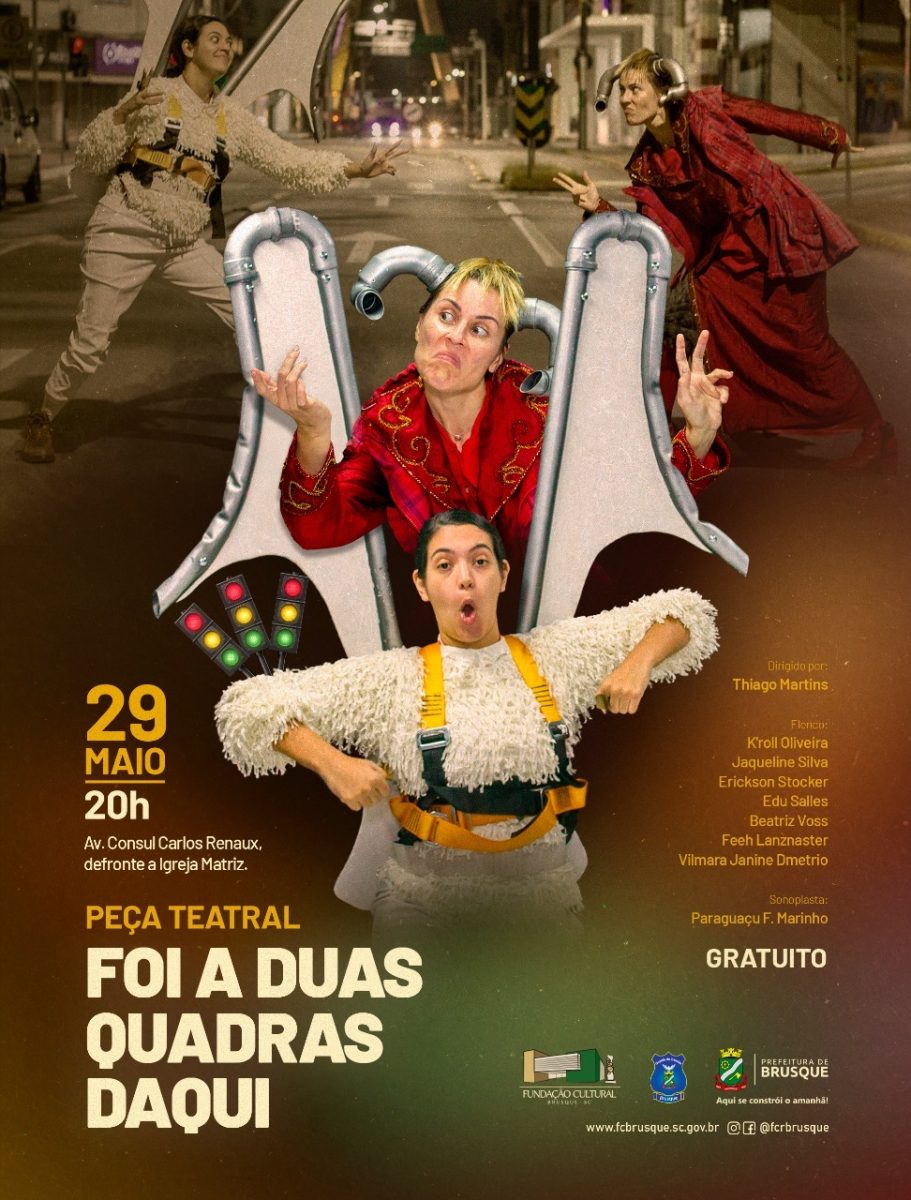 Peça teatral “Foi a Duas Quadras Daqui” será apresentada neste domingo (29)