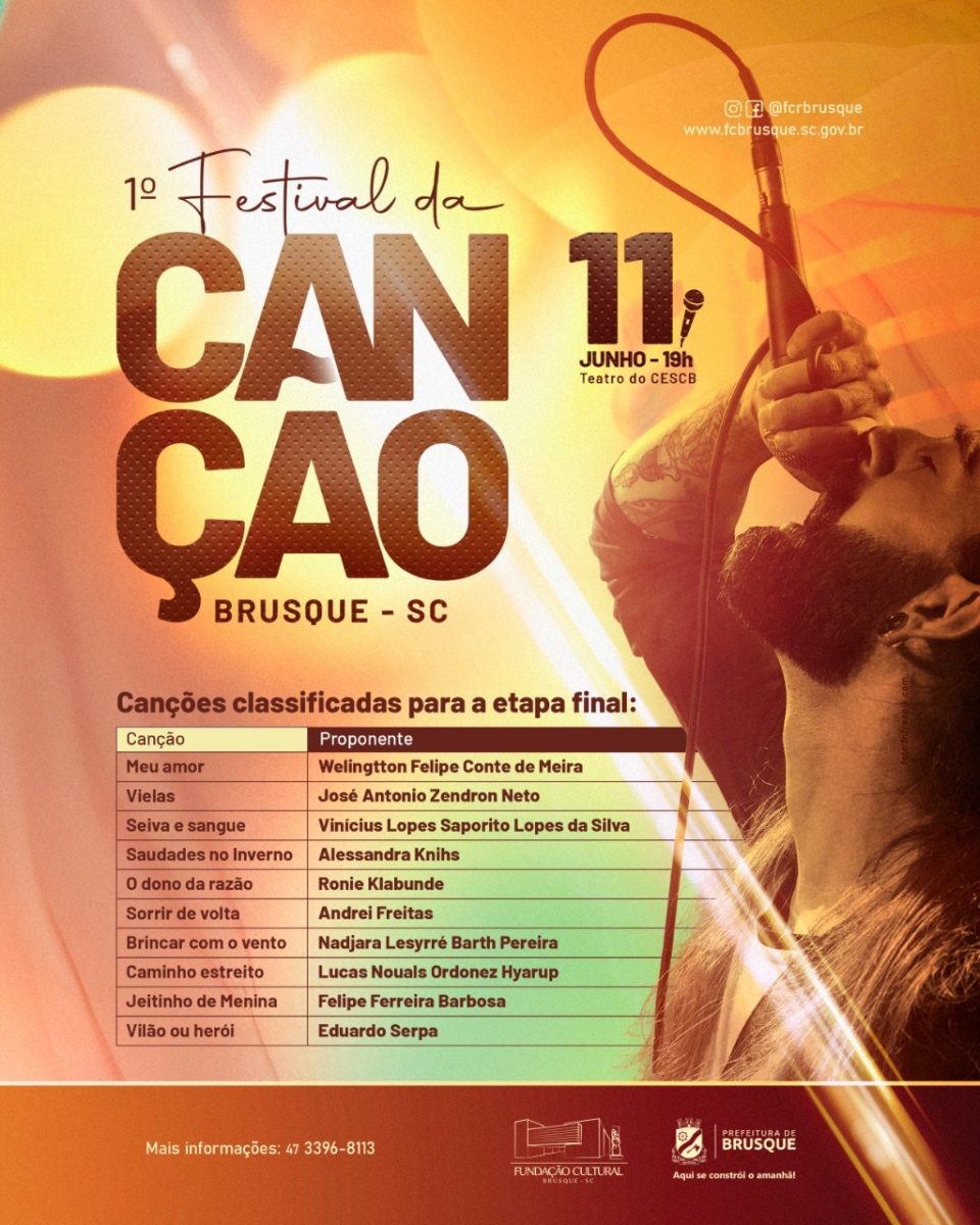 Confira as músicas selecionadas para o Festival da Canção