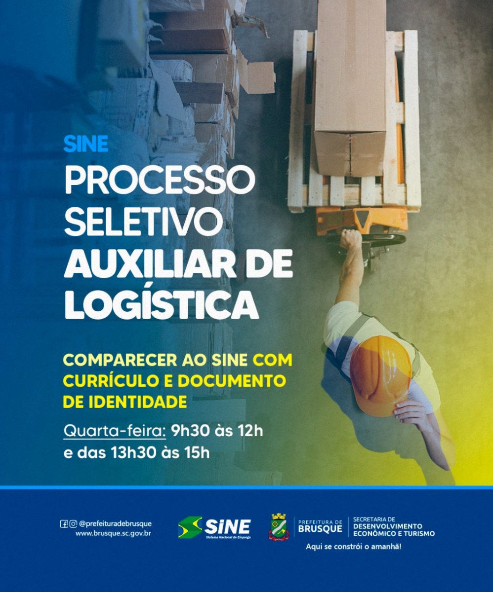 Sine: Empresa abre processo seletivo para auxiliar de logística