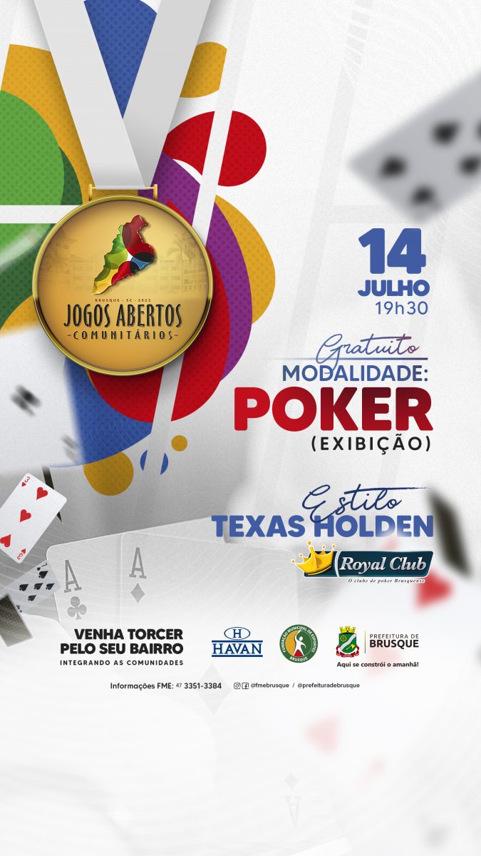 Poker é novidade nos Jogos Abertos Comunitários de Brusque