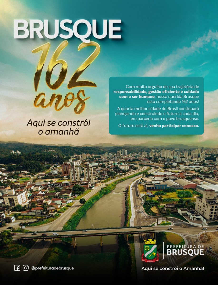 Brusque, 162 anos: programação inicia este final de semana