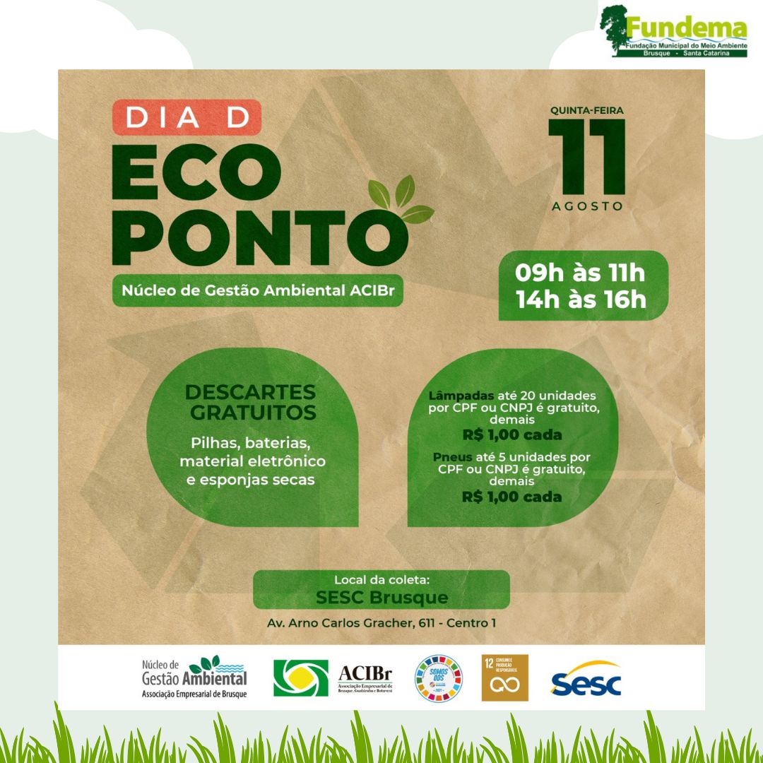Dia D Eco Ponto nesta quinta-feira oportuniza descarte correto de resíduos