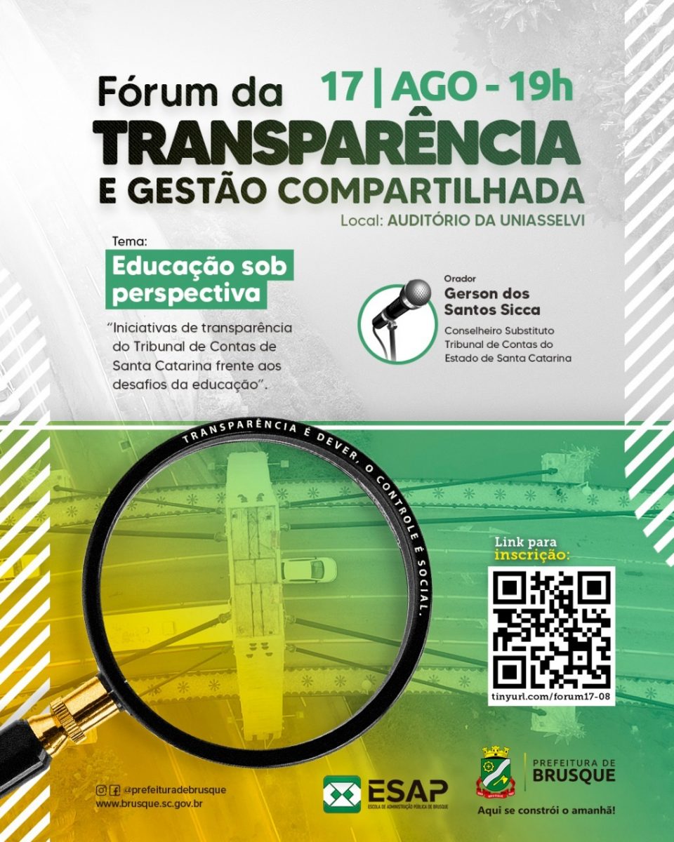 III Fórum de Transparência e Gestão Compartilhada ocorre no próximo dia 17