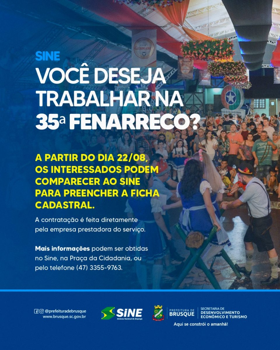 Seleção de candidatos interessados em trabalhar na Fenarreco inicia segunda-feira (22)