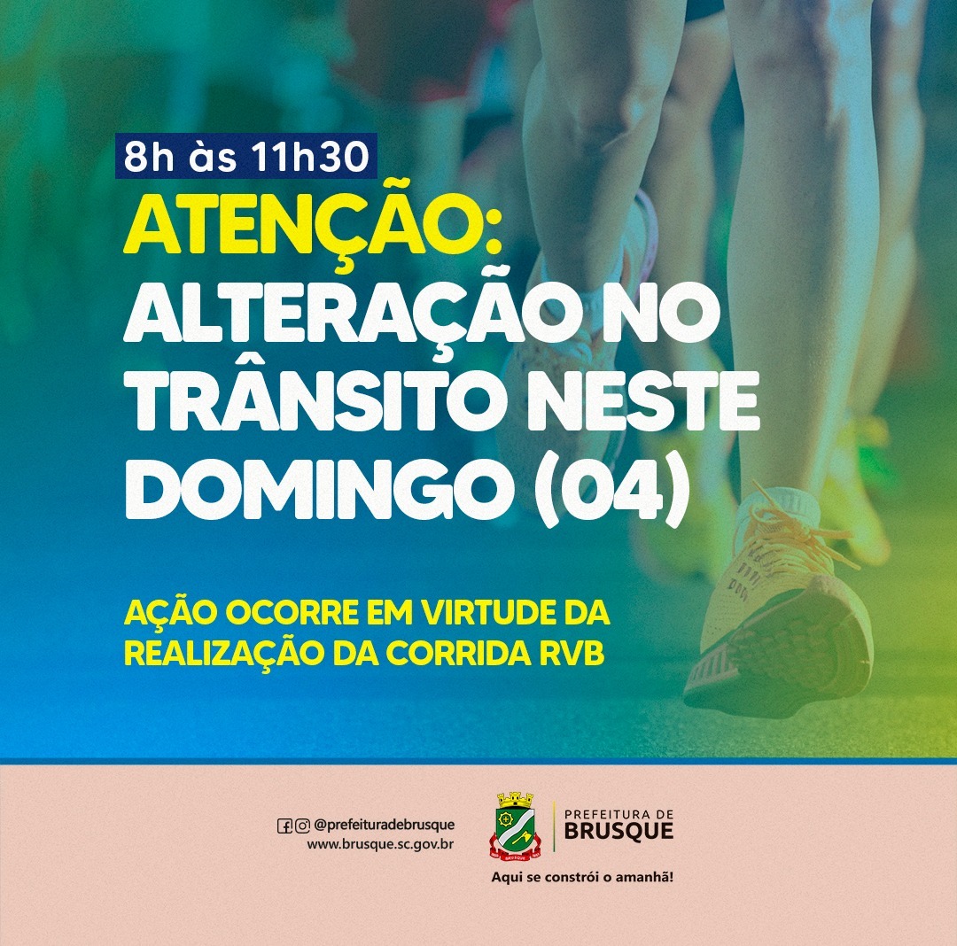 Atenção para alteração no trânsito neste domingo (04)