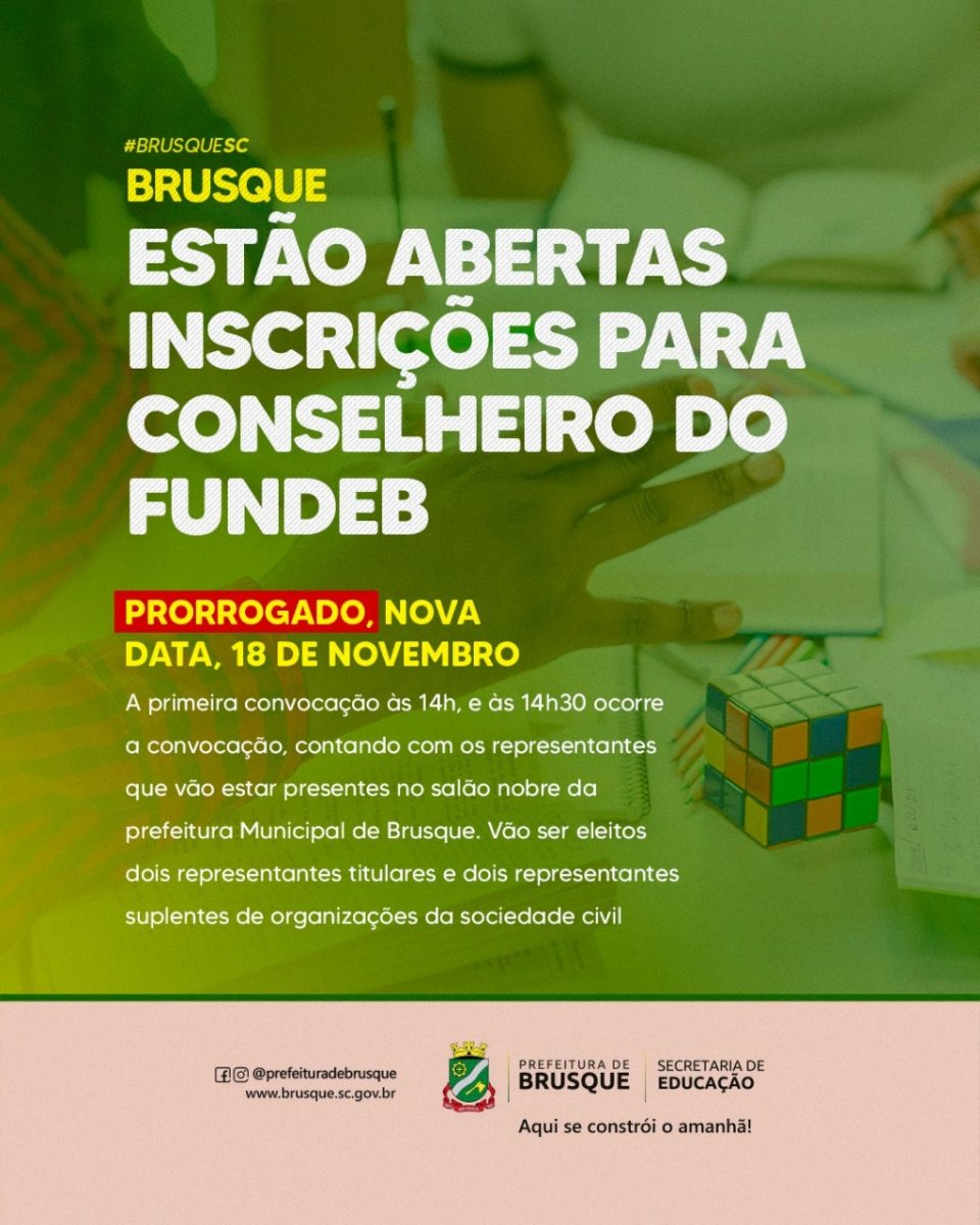 Prorrogada as inscrições para conselheiro do FUNDEB