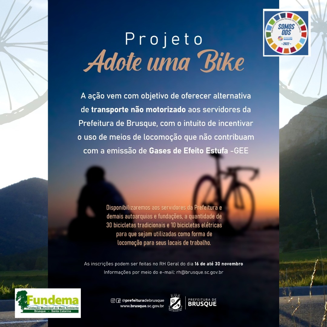 Prefeitura de Brusque lança projeto “Adote uma bicicleta”