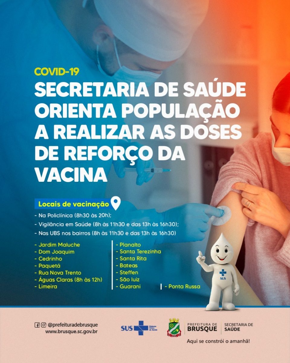 Covid-19: Secretaria de Saúde orienta população a realizar as doses de reforço da vacina