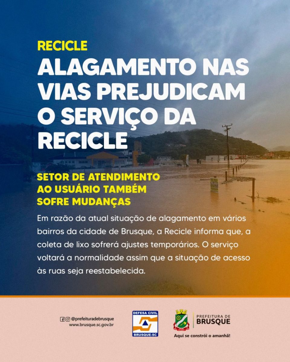 Alagamento nas vias prejudicam o serviço da Recicle