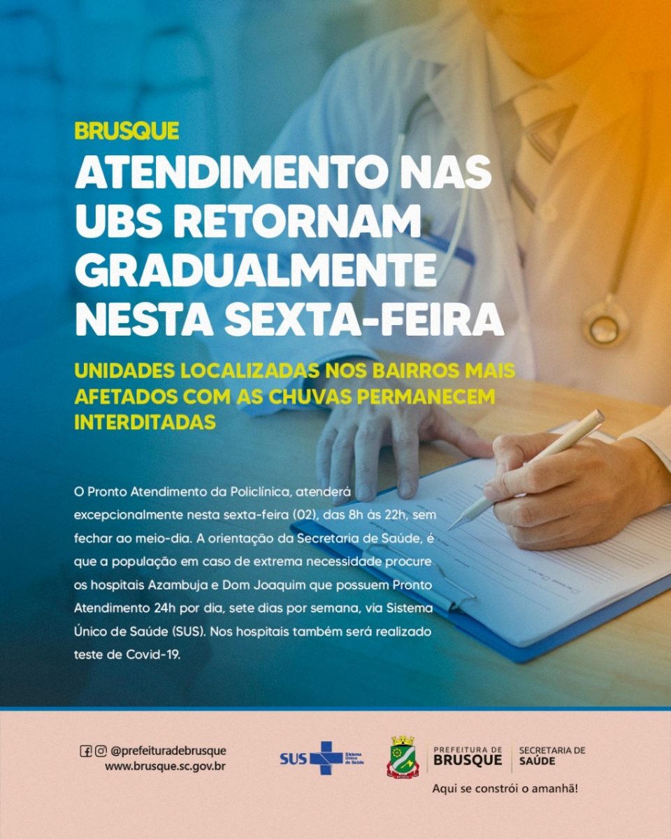 Atendimento nas Unidades Básicas de Saúde retornam gradualmente nesta sexta-feira