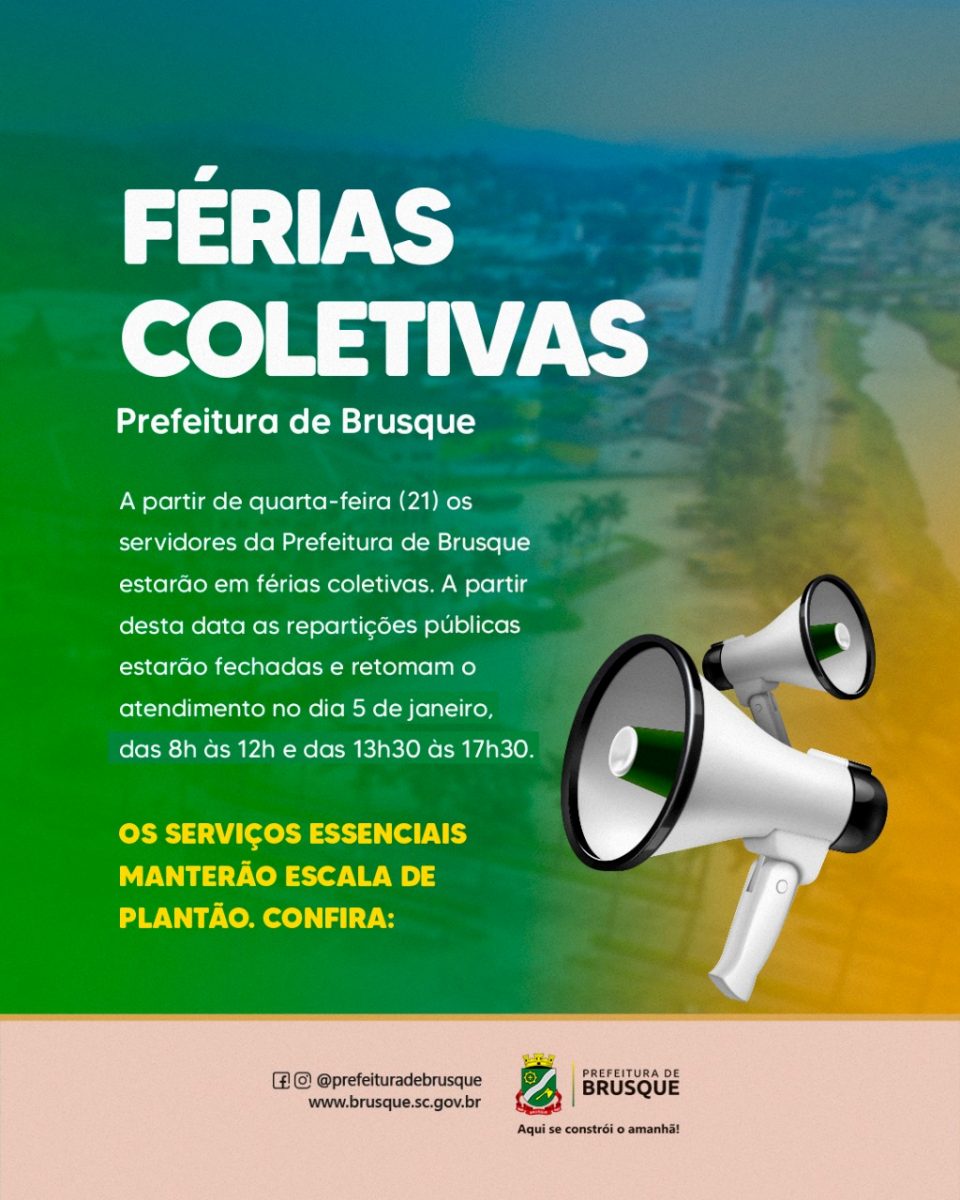 Prefeitura entra em férias coletivas a partir de quarta-feira (21)