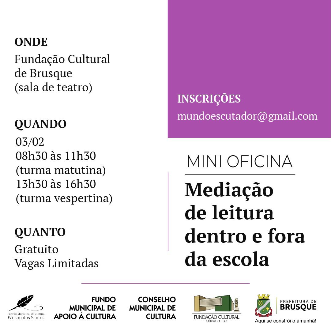 Fundação Cultural promove mini oficina de mediação de leitura