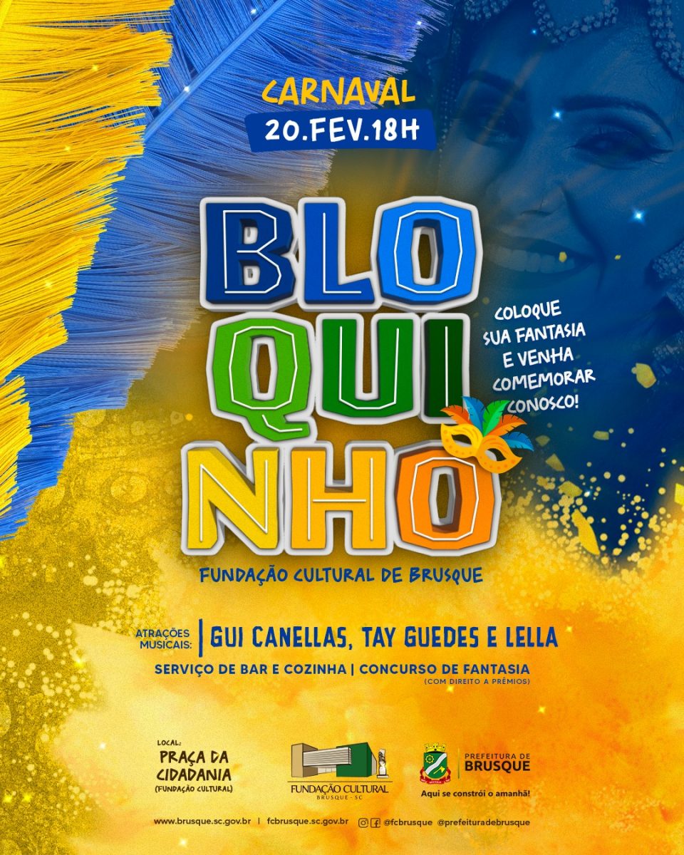 Bloquinho da Fundação Cultural agitará o carnaval em Brusque