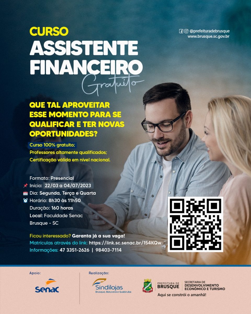 Curso de assistente financeiro está com matrículas abertas