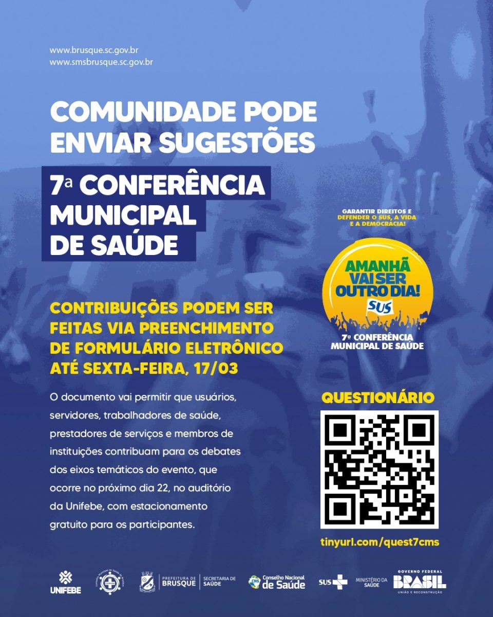 Comunidade pode enviar sugestões para a 7ª Conferência Municipal de Saúde