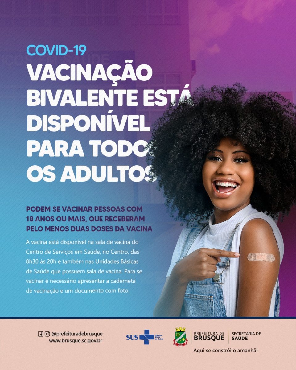 Vacinação bivalente contra a Covid-19 está disponível para todos os adultos