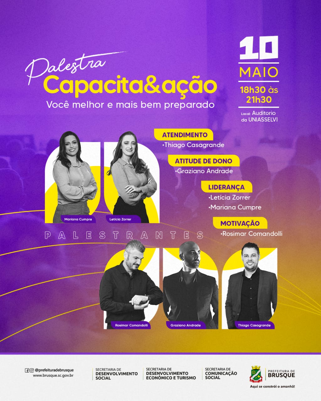 Evento Capacita e Ação, que ocorre no dia 10 de maio, está com inscrições abertas